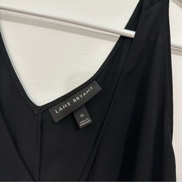 Lane‎ Bryant Sheer Lined Black Swing V Neck Tank Top size 20 - Picture 5 of 7